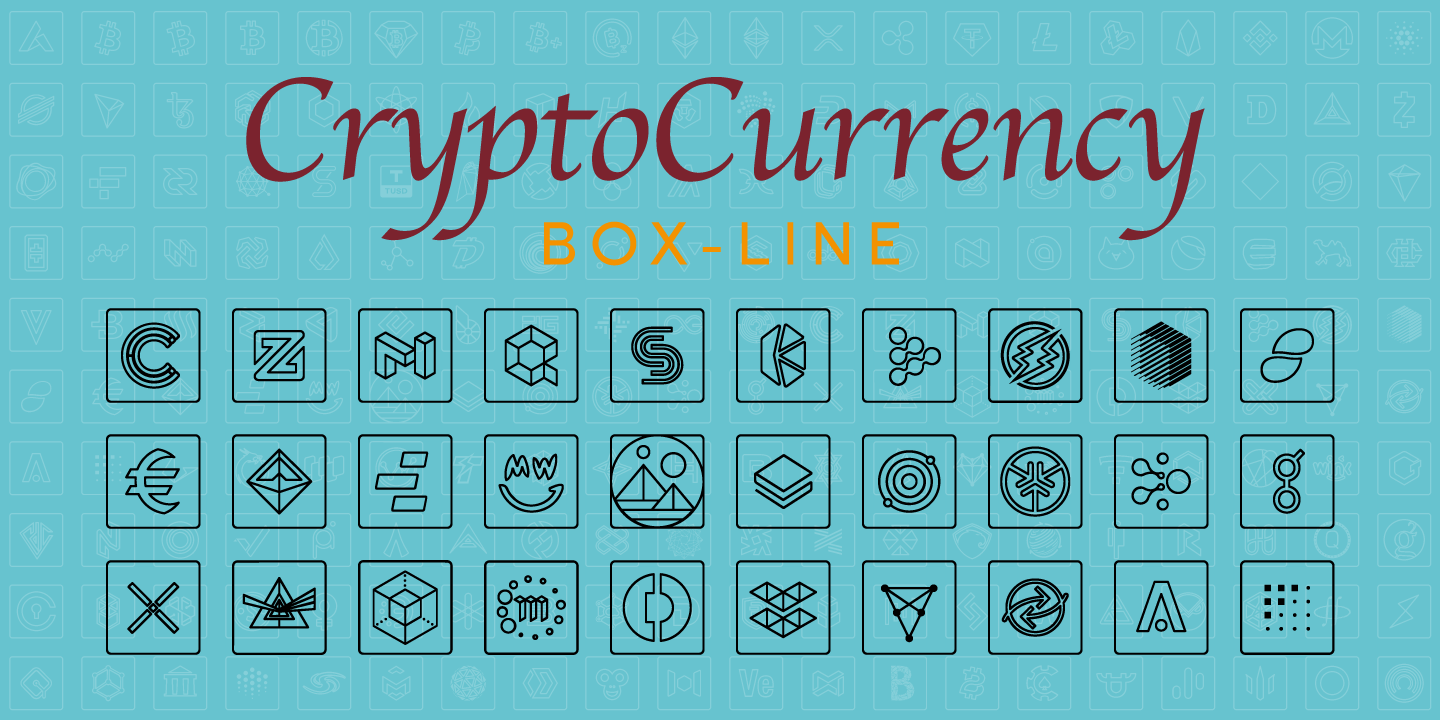 Przykład czcionki Cryptocurrency Box Line
